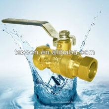 lead free brass ball valves with compression ends with drain